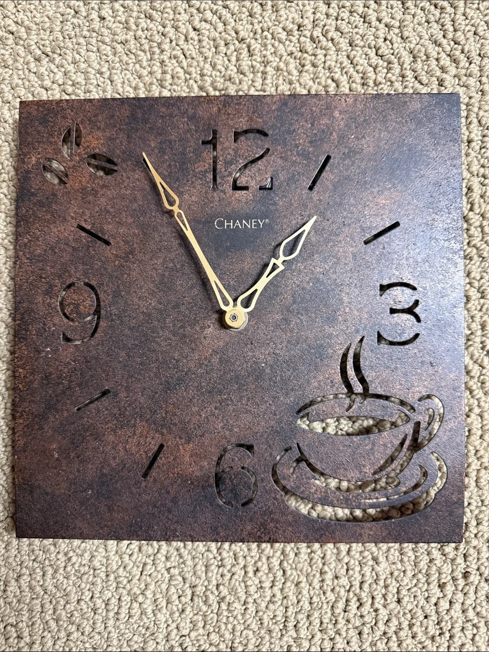 Rustic Brown Coffee Cup Wall Clock
